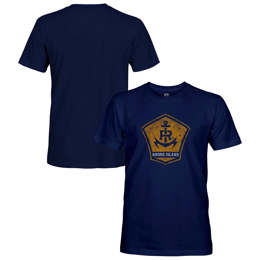 Men's 1863FC Navy Rhode Island FC Badge Cotton T-Shirt
