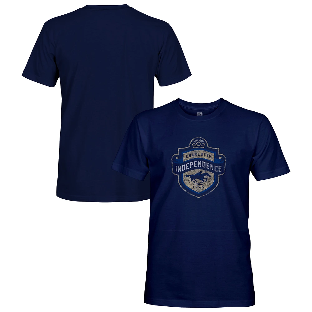 Men's 1863FC Navy Charlotte Independence Badge Short Sleeve Cotton T-Shirt