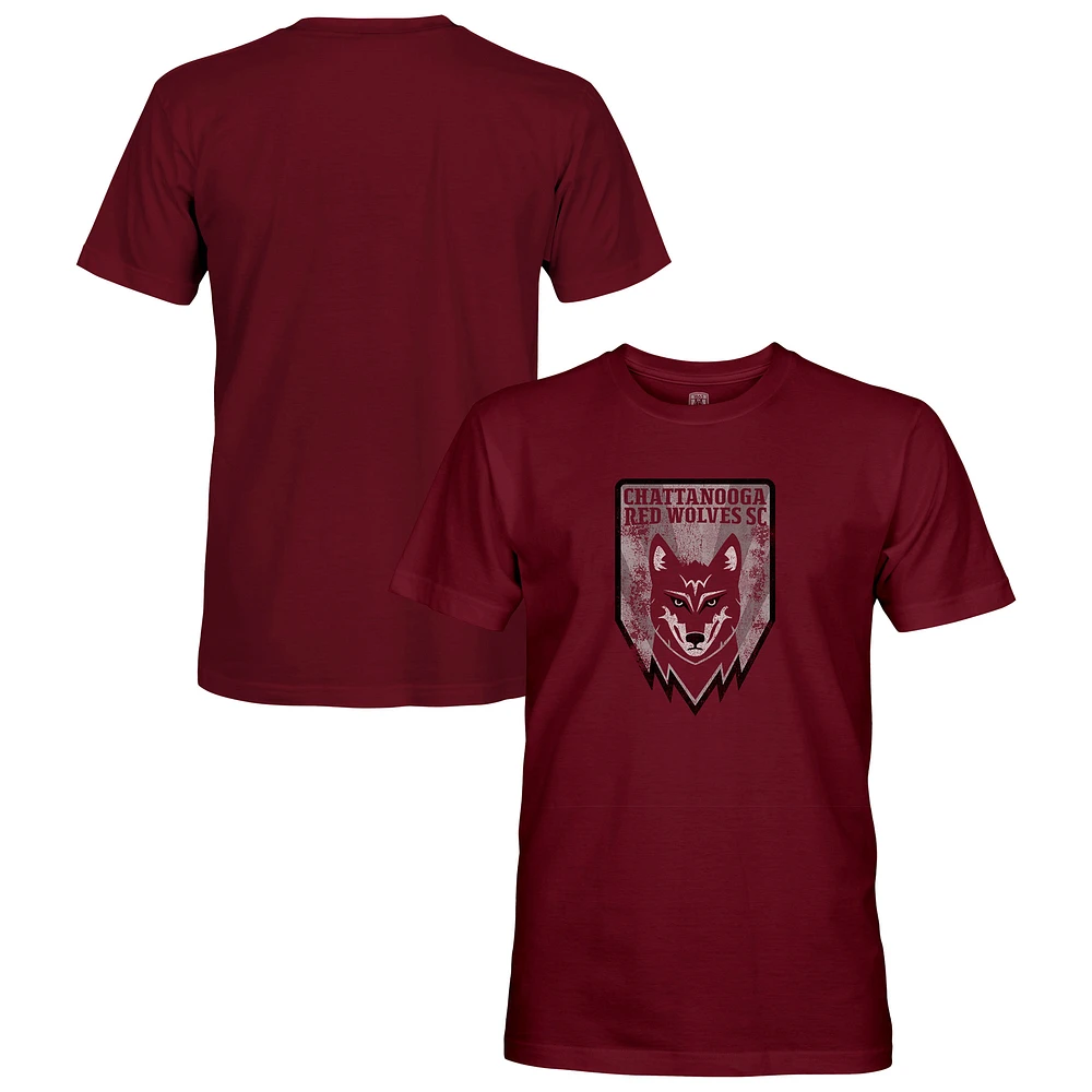 Men's 1863FC Maroon Chattanooga Red Wolves Badge Cotton T-Shirt