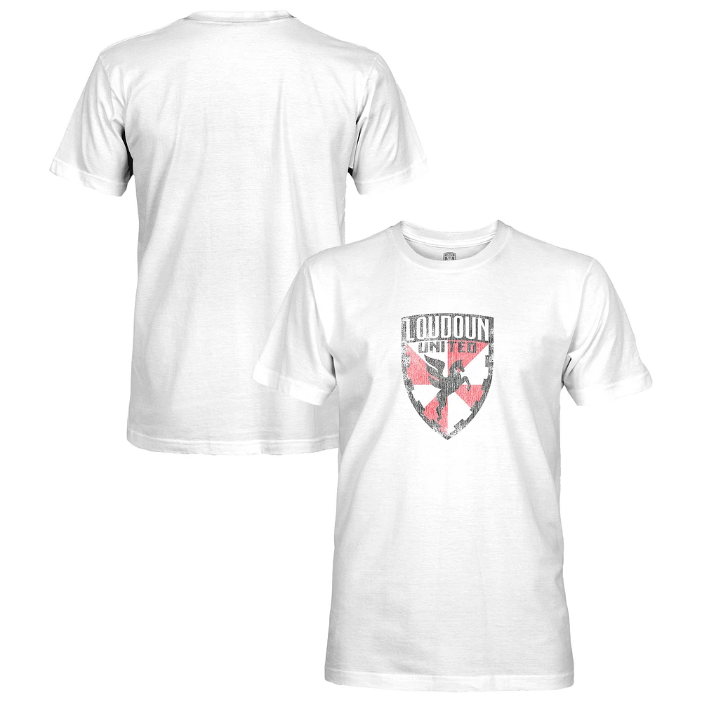 Men's 1863FC White Loudoun United FC Badge Short Sleeve Cotton T-Shirt