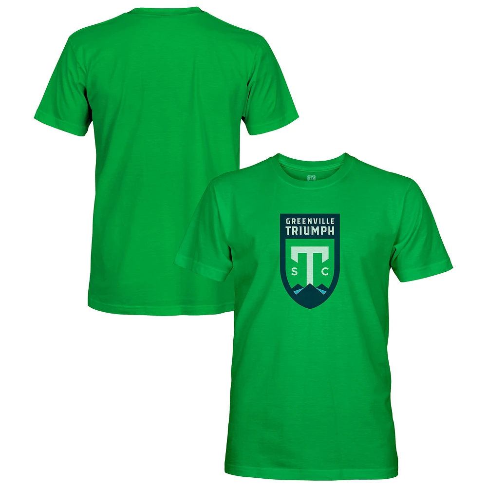 Men's 1863FC Green Greenville Triumph Badge Short Sleeve Cotton T-Shirt