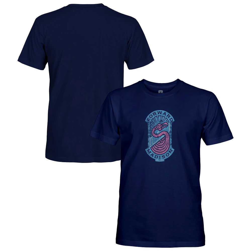 Men's 1863FC Navy Forward Madison FC Badge Short Sleeve Cotton T-Shirt