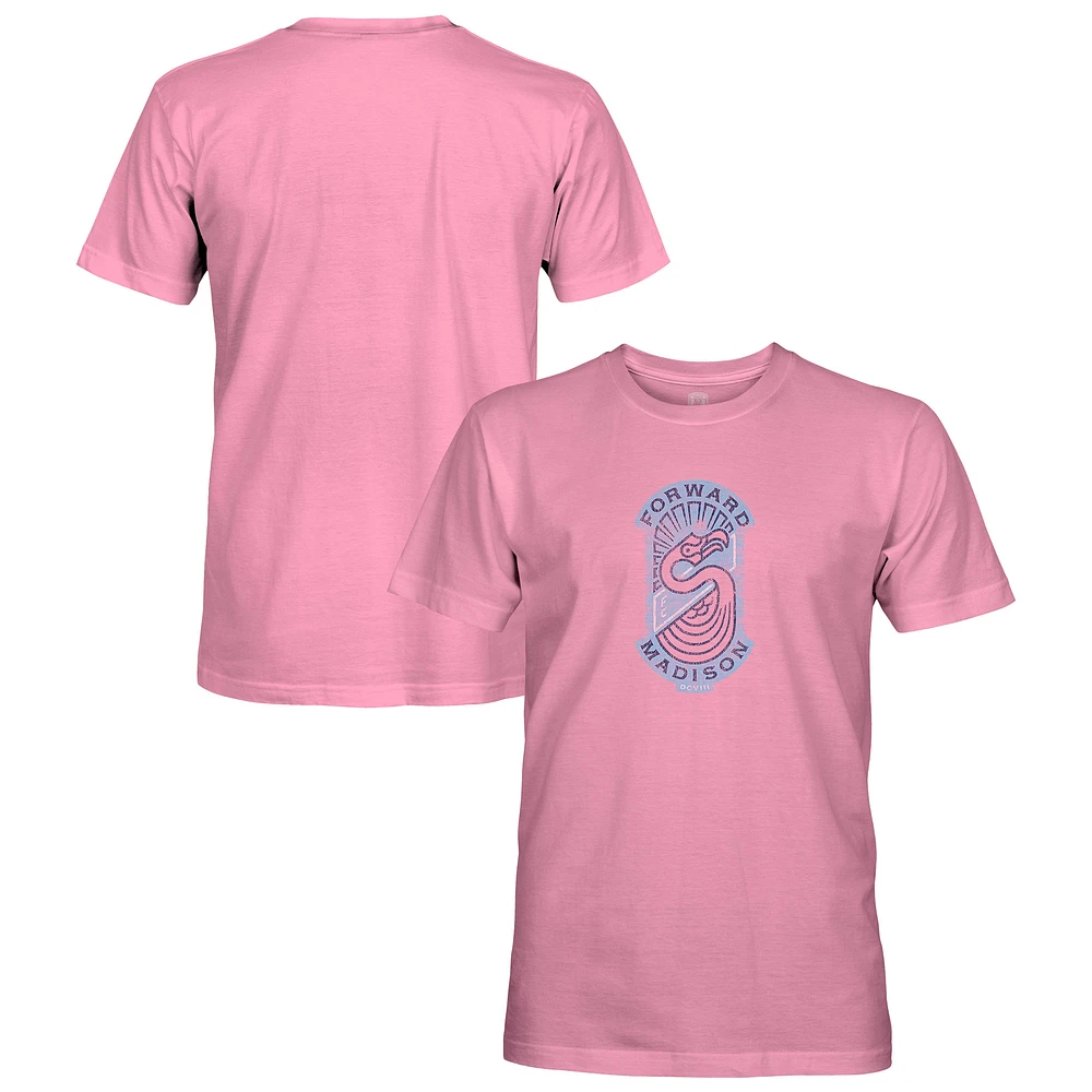 Men's 1863FC Pink Forward Madison FC Badge Short Sleeve Cotton T-Shirt