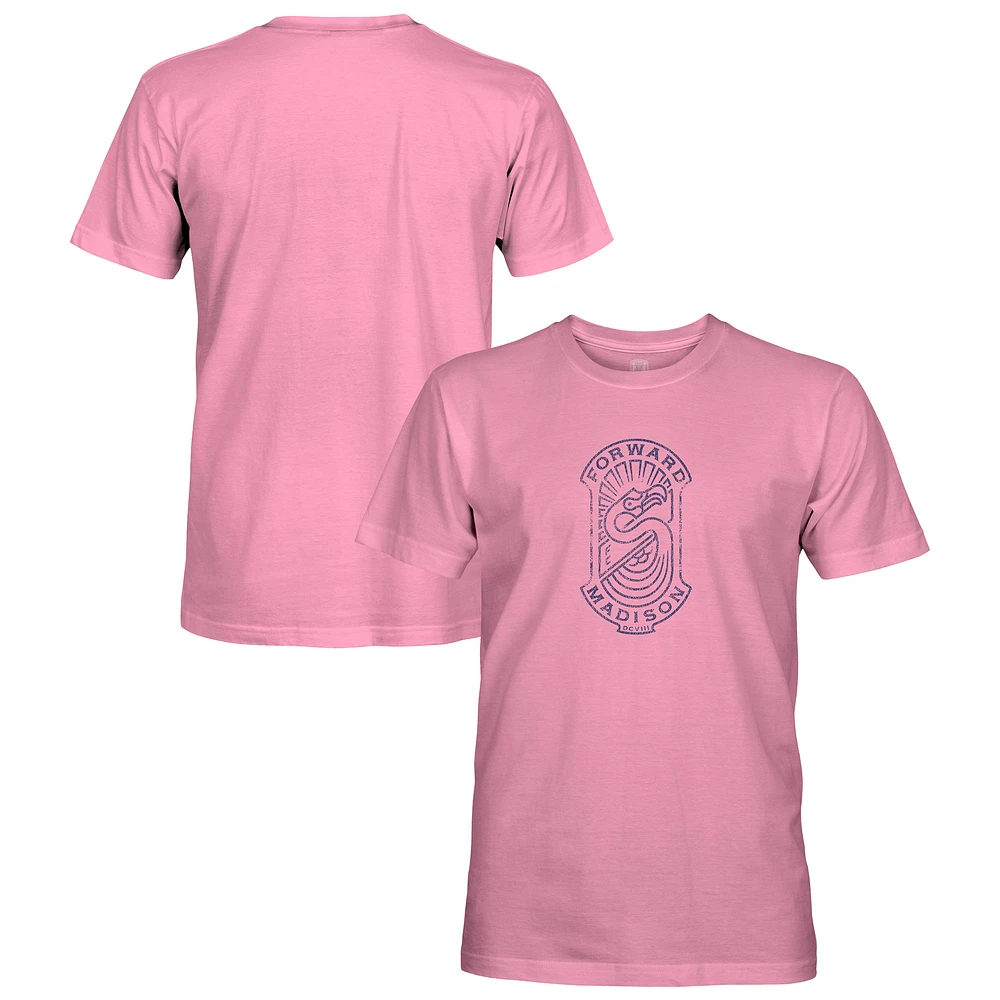 Men's 1863FC Pink Forward Madison FC Badge Short Sleeve T-Shirt