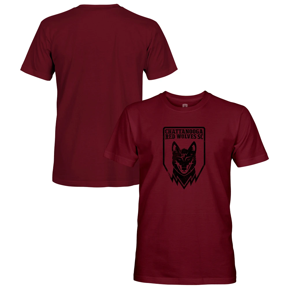 Men's 1863FC Maroon Chattanooga Red Wolves Badge T-Shirt