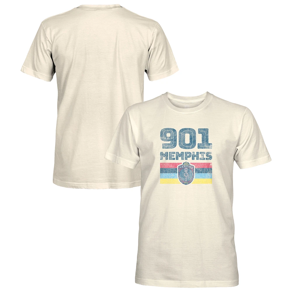 Men's 1863FC Tan Memphis 901 FC Retro Stripes Short Sleeve T-Shirt