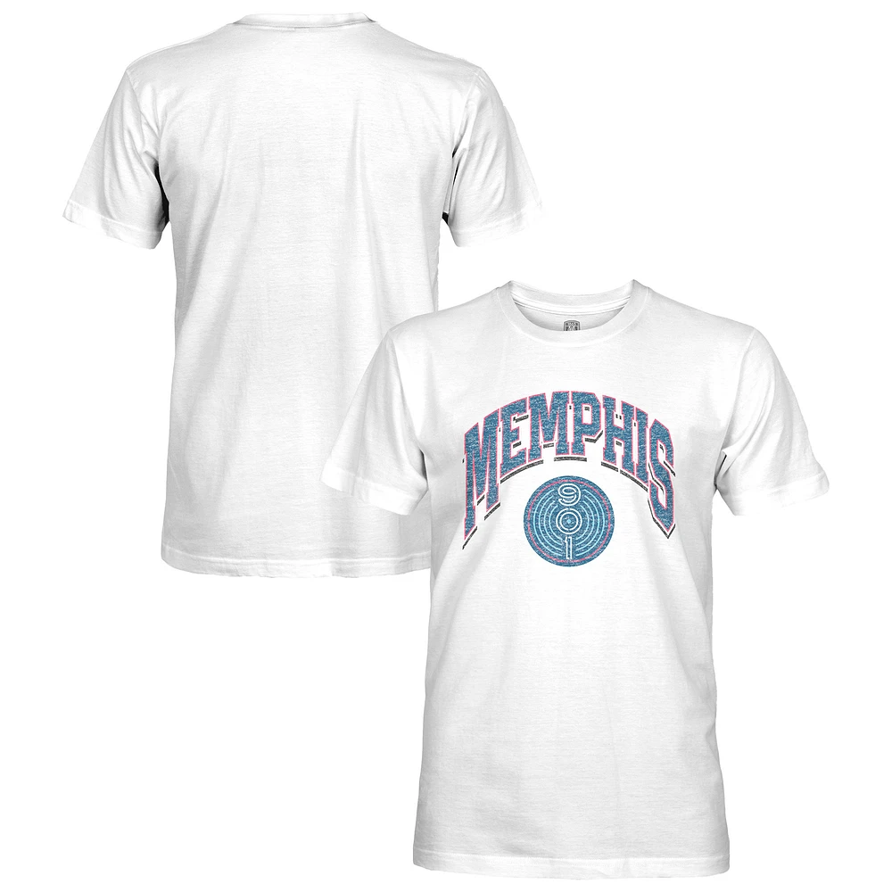 Men's 1863FC White Memphis 901 FC Retro Wordmark Short Sleeve T-Shirt