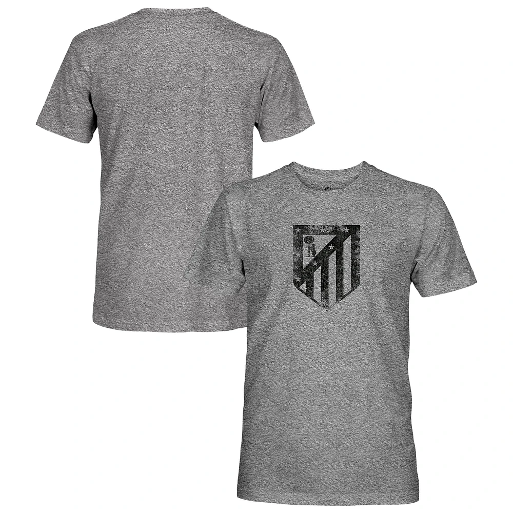 Men's 1863FC Heather Gray Atletico de Madrid Vintage Tri-Blend Short Sleeve T-Shirt