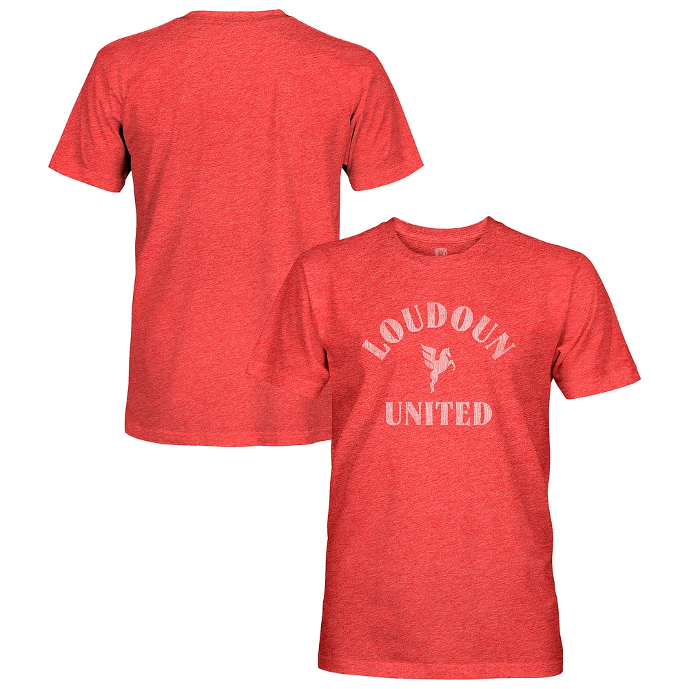 Men's 1863FC Heather Red Loudoun United FC Arch Vintage Tri-Blend T-Shirt
