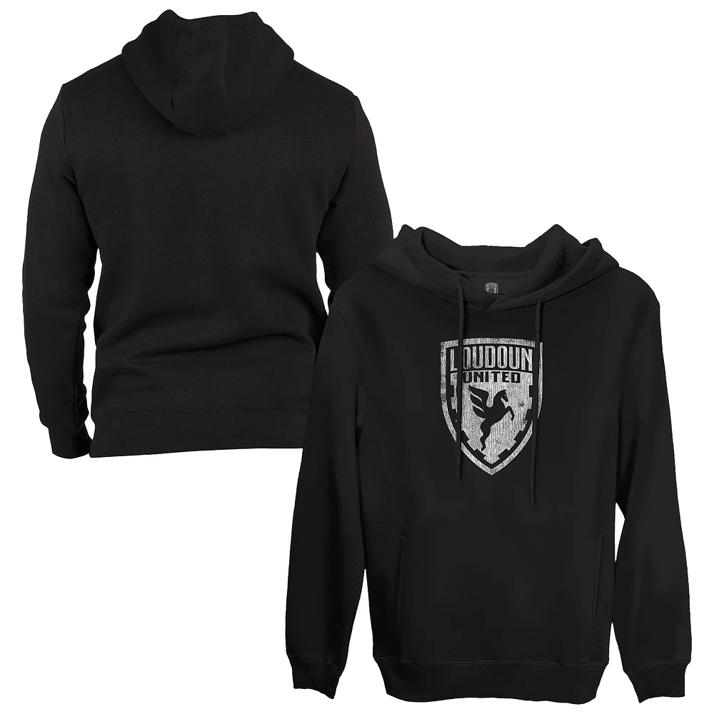 Men's 1863FC Black Loudoun United FC Badge Fleece Pullover Hoodie