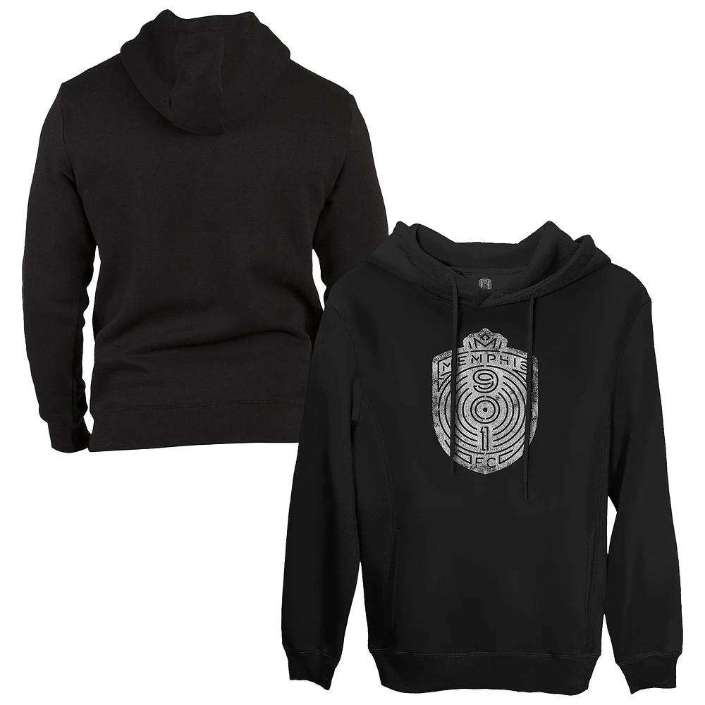 Men's 1863FC Black Memphis 901 FC Badge Fleece Pullover Hoodie