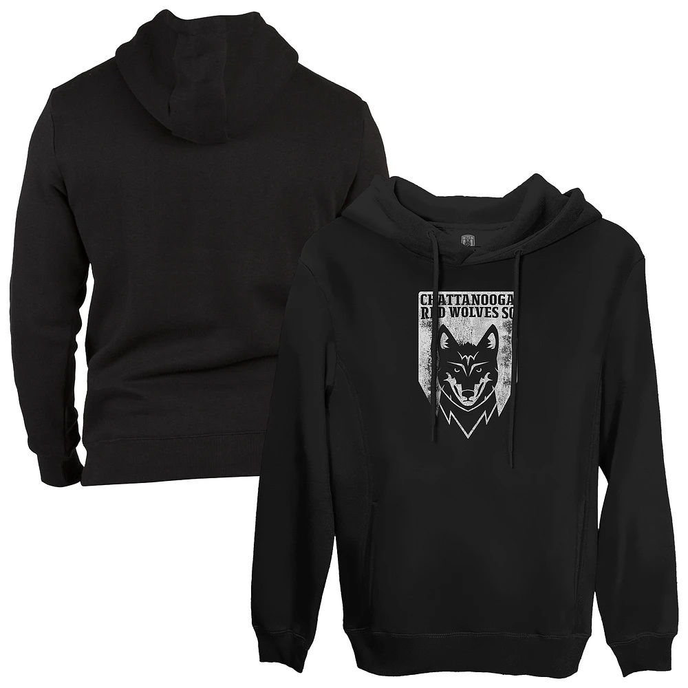 Men's 1863FC Black Chattanooga Red Wolves Badge Fleece Pullover Hoodie