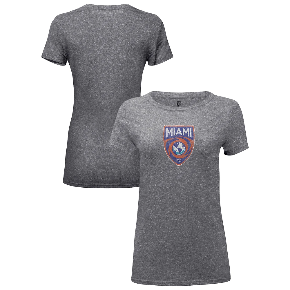 Women's 1863FC Heather Gray Miami FC Color Badge Tri-Blend T-Shirt