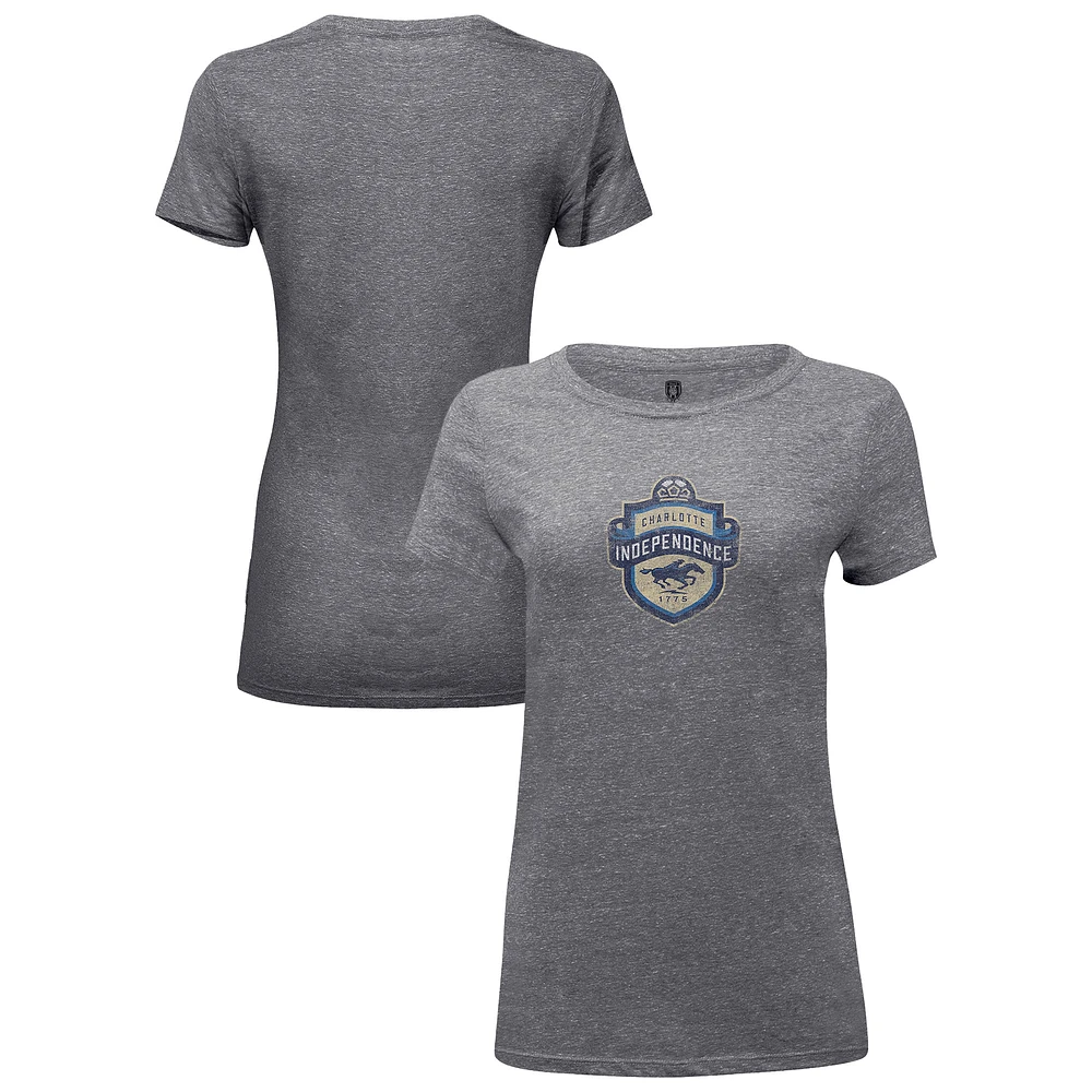 Women's 1863FC Heather Gray Charlotte Independence Color Badge Tri-Blend T-Shirt