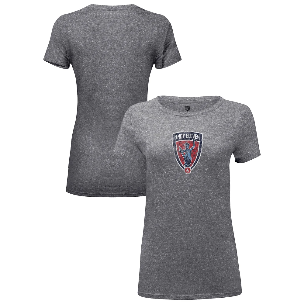 Women's 1863FC Heather Gray Indy Eleven Color Badge Tri-Blend T-Shirt