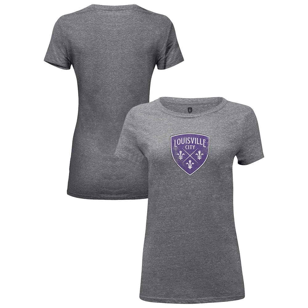 Women's 1863FC Heather Gray Louisville City FC Color Badge Tri-Blend T-Shirt