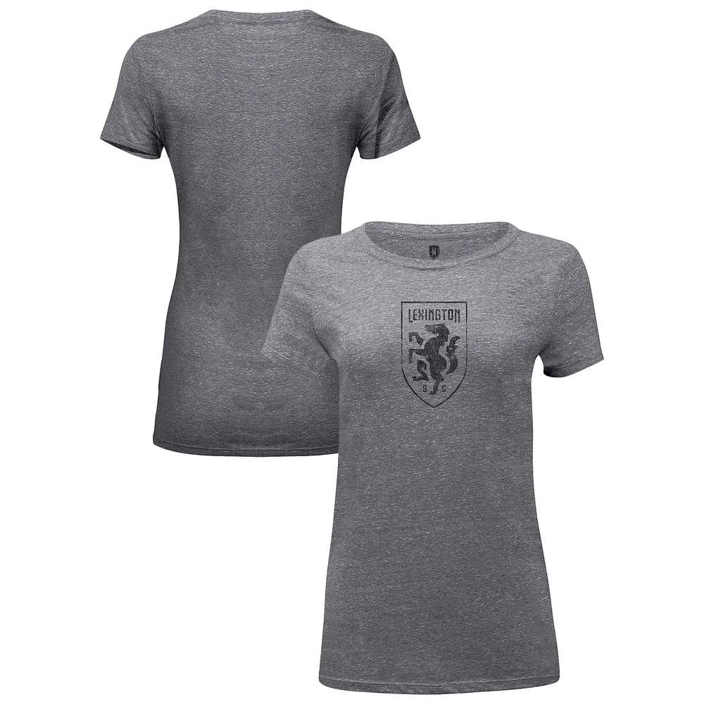 Women's 1863FC Heather Gray Lexington SC Mono Badge Tri-Blend T-Shirt