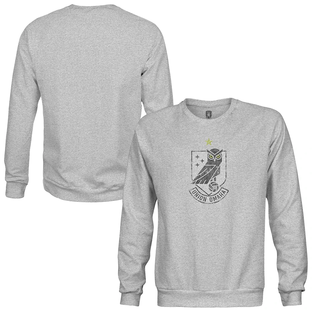 Men's 1863FC Heather Gray Union Omaha Color Badge Pullover Sweatshirt