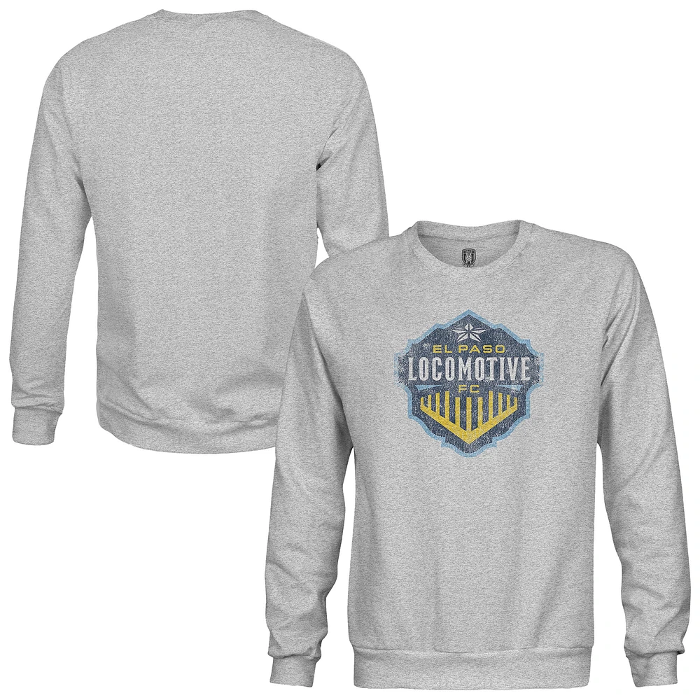 Men's 1863FC Heather Gray El Paso Locomotive FC Color Badge Pullover Sweatshirt