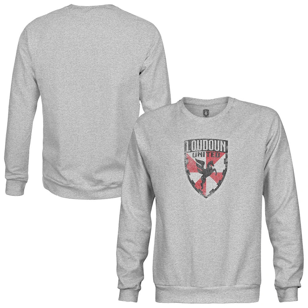 Men's 1863FC Heather Gray Loudoun United FC Color Badge Pullover Sweatshirt