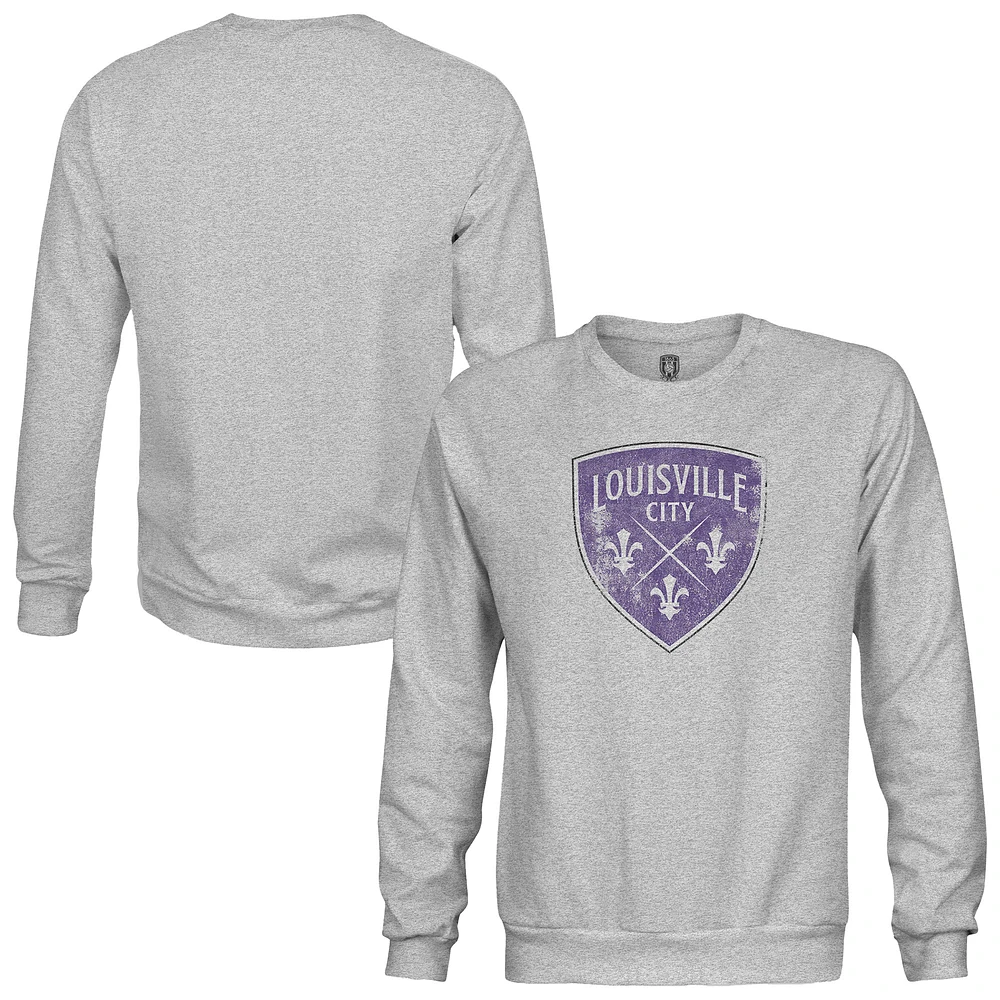 Men's 1863FC Heather Gray Louisville City FC Color Badge Pullover Sweatshirt