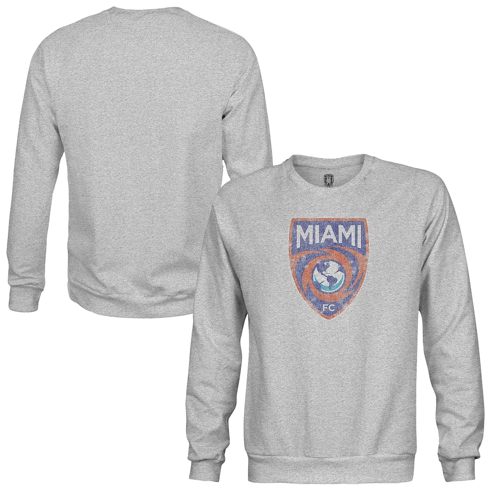 Men's 1863FC Heather Gray Miami FC Color Badge Pullover Sweatshirt