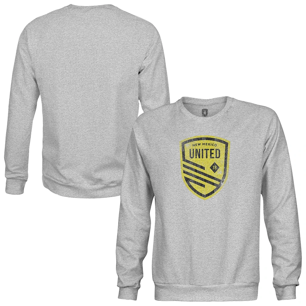 Men's 1863FC Heather Gray New Mexico United Color Badge Pullover Sweatshirt