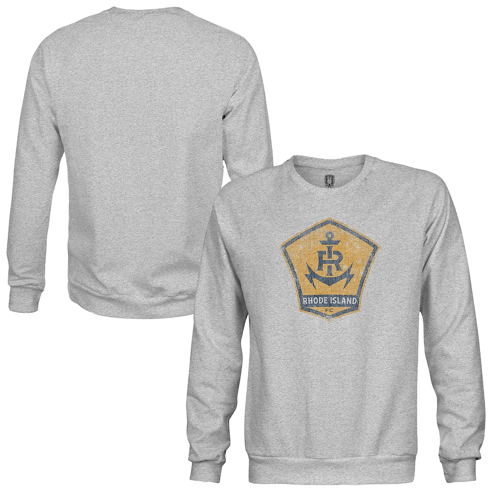 Men's 1863FC Heather Gray Rhode Island FC Color Badge Pullover Sweatshirt