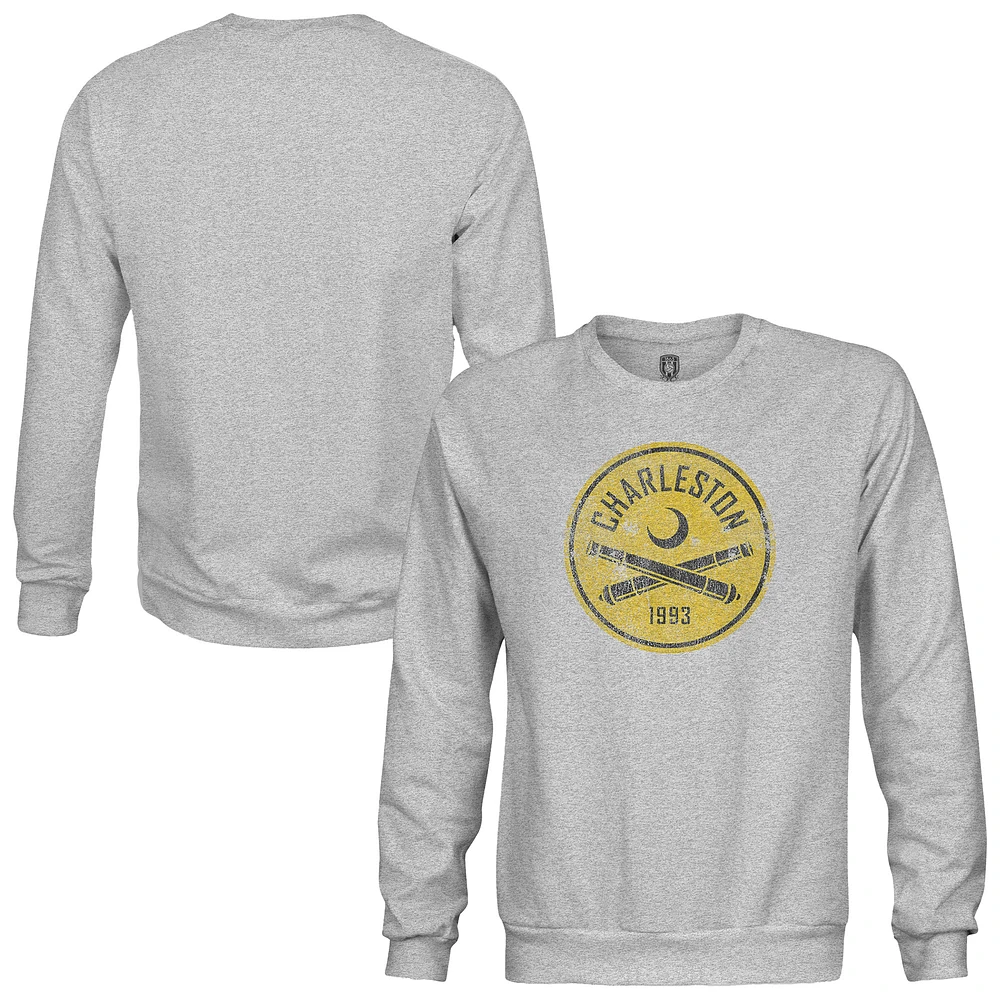 Men's 1863FC Heather Gray Charleston Battery Color Badge Pullover Sweatshirt