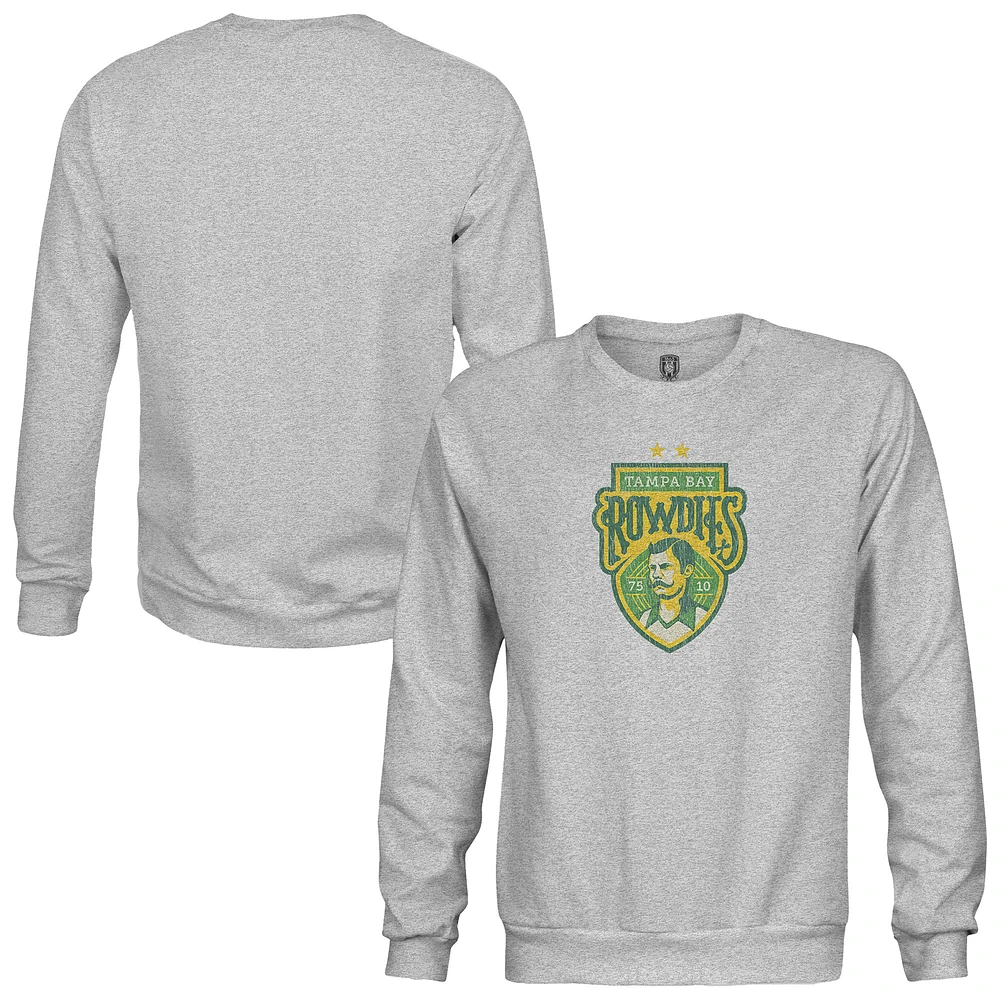 Men's 1863FC Heather Gray Tampa Bay Rowdies Color Badge Pullover Sweatshirt