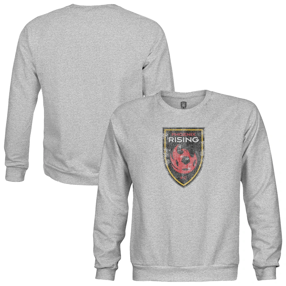 Youth 1863FC Heather Gray Phoenix Rising FC Color Badge Pullover Sweatshirt