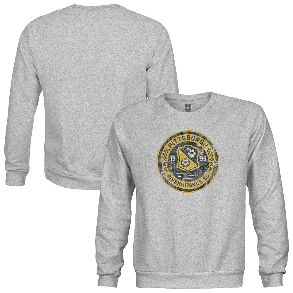 Youth 1863FC Heather Gray Pittsburgh Riverhounds SC Color Badge Pullover Sweatshirt