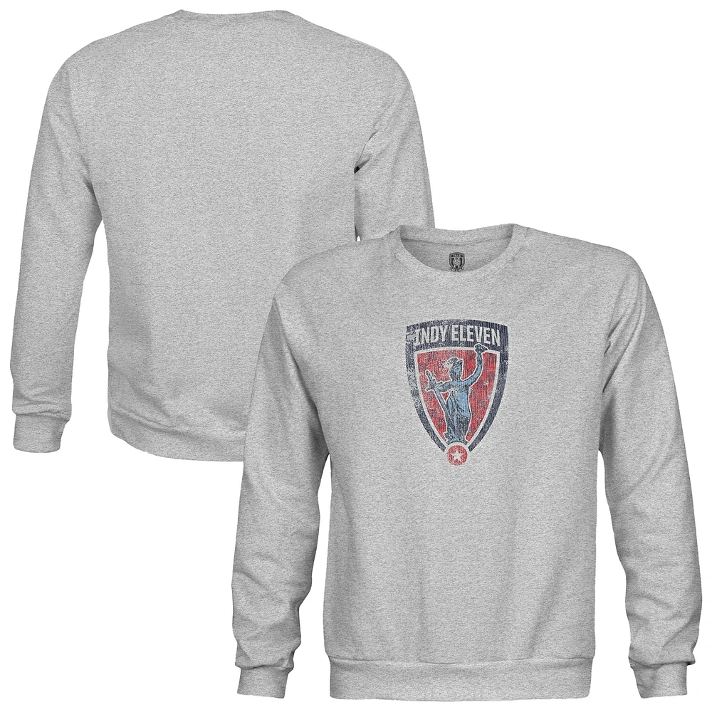 Youth 1863FC Heather Gray Indy Eleven Color Badge Pullover Sweatshirt