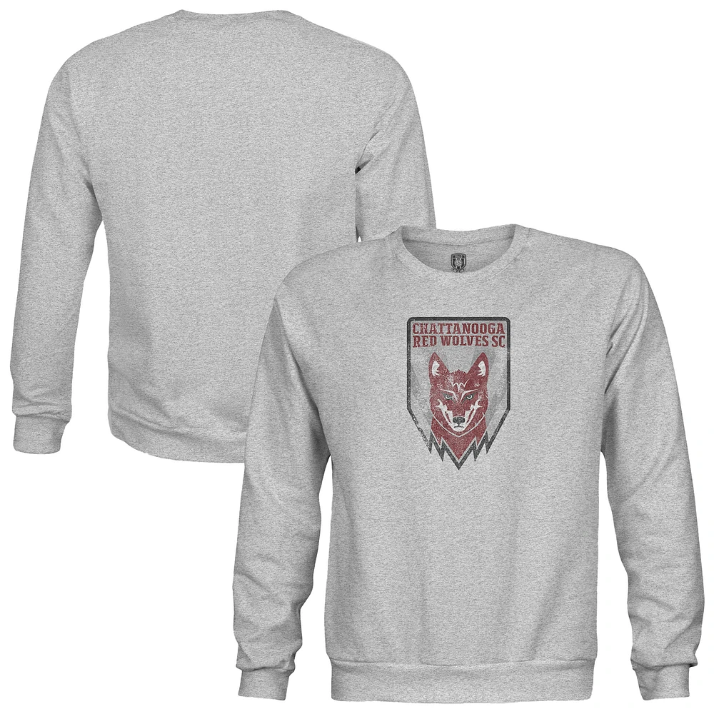 Youth 1863FC Heather Gray Chattanooga Red Wolves Color Badge Pullover Sweatshirt