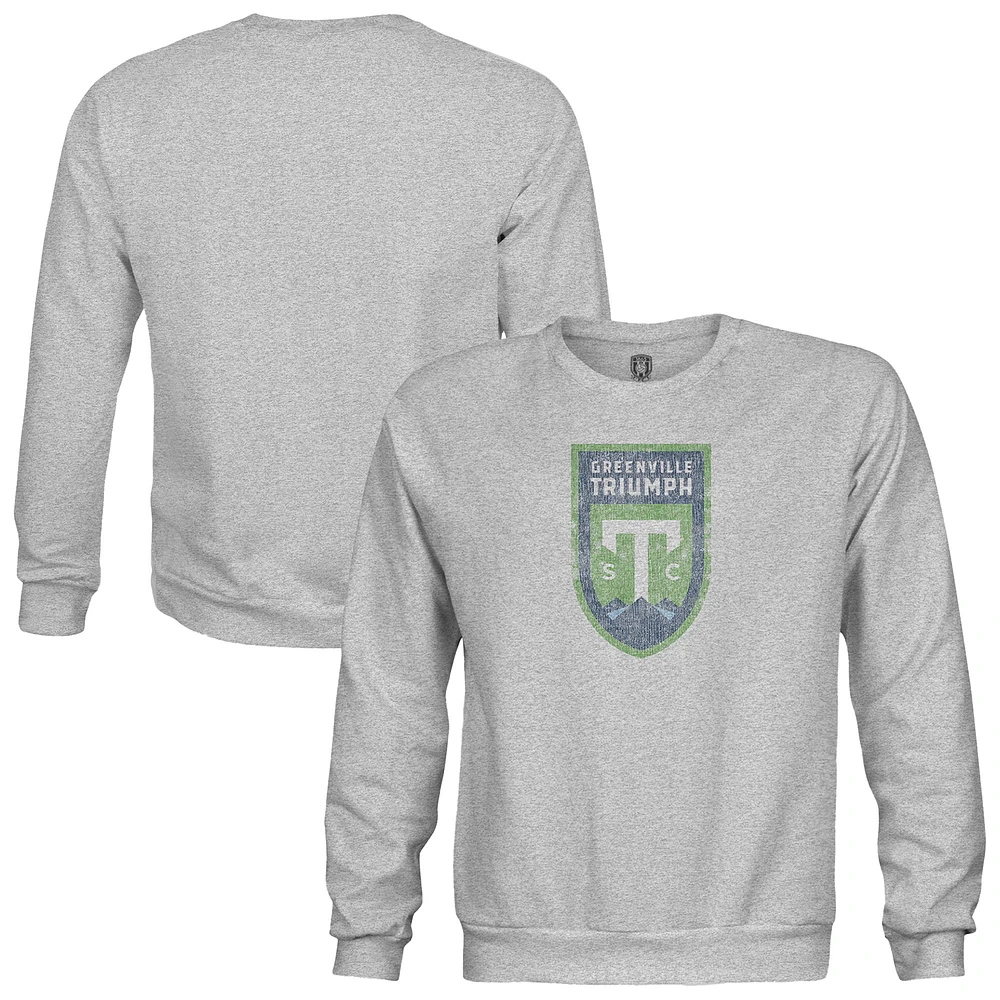 Youth 1863FC Heather Gray Greenville Triumph Color Badge Pullover Sweatshirt