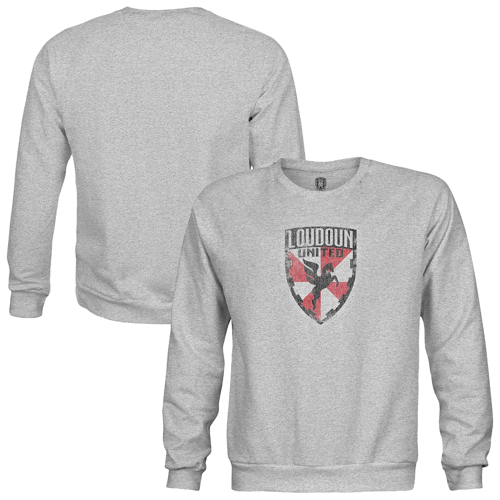 Youth 1863FC Heather Gray Loudoun United FC Color Badge Pullover Sweatshirt