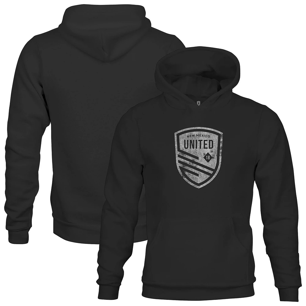 Youth 1863FC Black New Mexico United Badge Fleece Pullover Hoodie