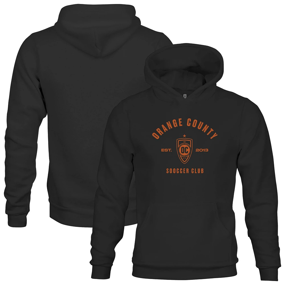 Youth 1863FC Black Orange County SC Established Location Fleece Pullover Hoodie
