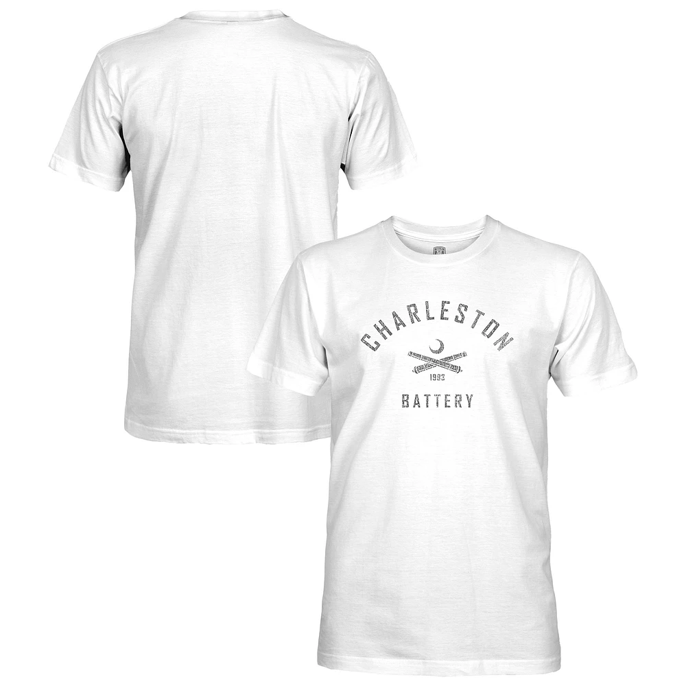 Men's 1863FC White Charleston Battery Team Arch T-Shirt