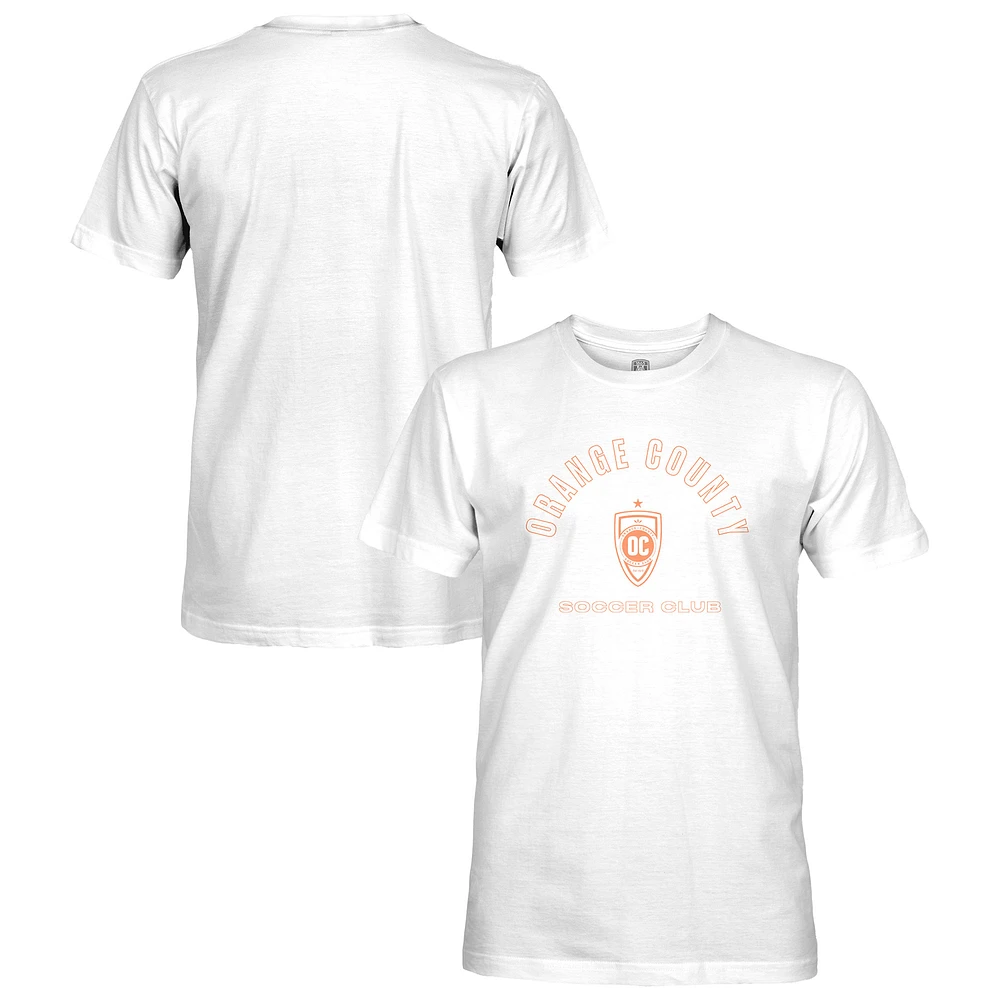 Men's 1863FC White Orange County SC Team Arch T-Shirt