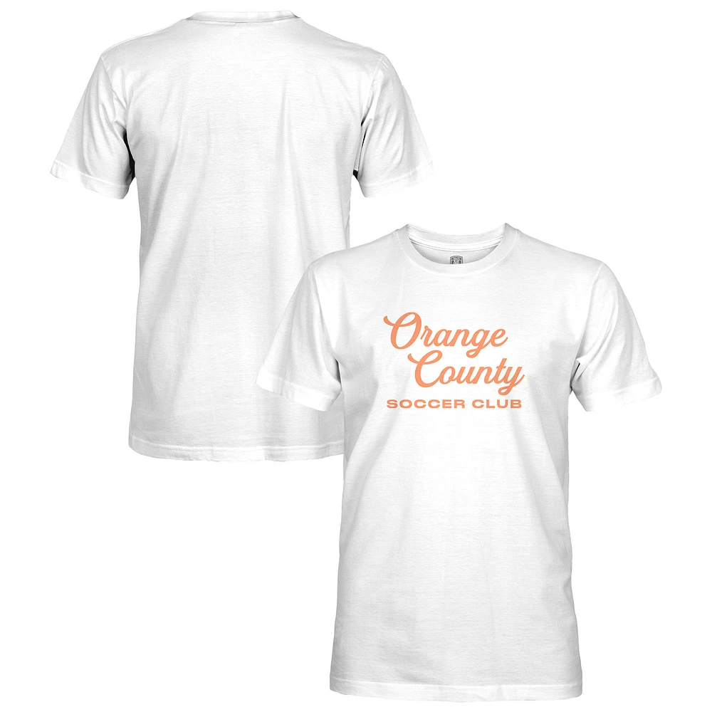 Men's 1863FC White Orange County SC Script T-Shirt