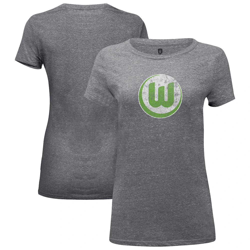 Women's 1863FC Heather Gray VfL Wolfsburg Color Badge Tri-Blend T-Shirt