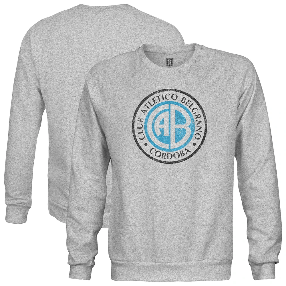 Men's 1863FC Heather Gray Club Atletico Belgrano Color Badge Pullover Sweatshirt