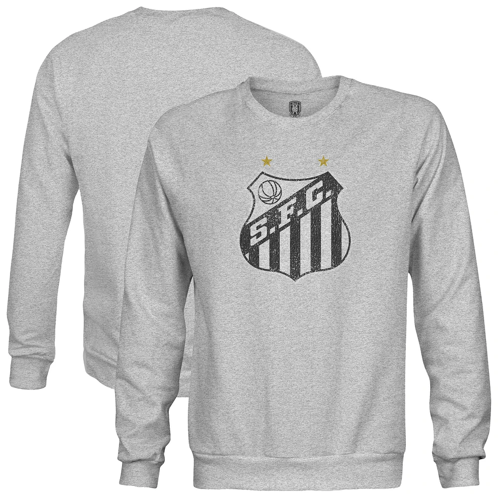 Men's 1863FC Heather Gray Santos FC Color Badge Pullover Sweatshirt
