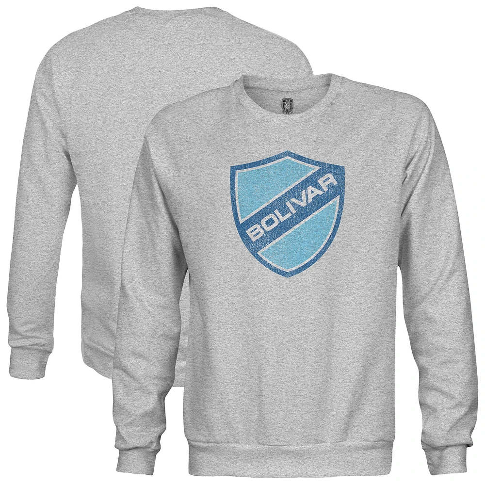 Men's 1863FC Heather Gray Club Bolívar Color Badge Pullover Sweatshirt