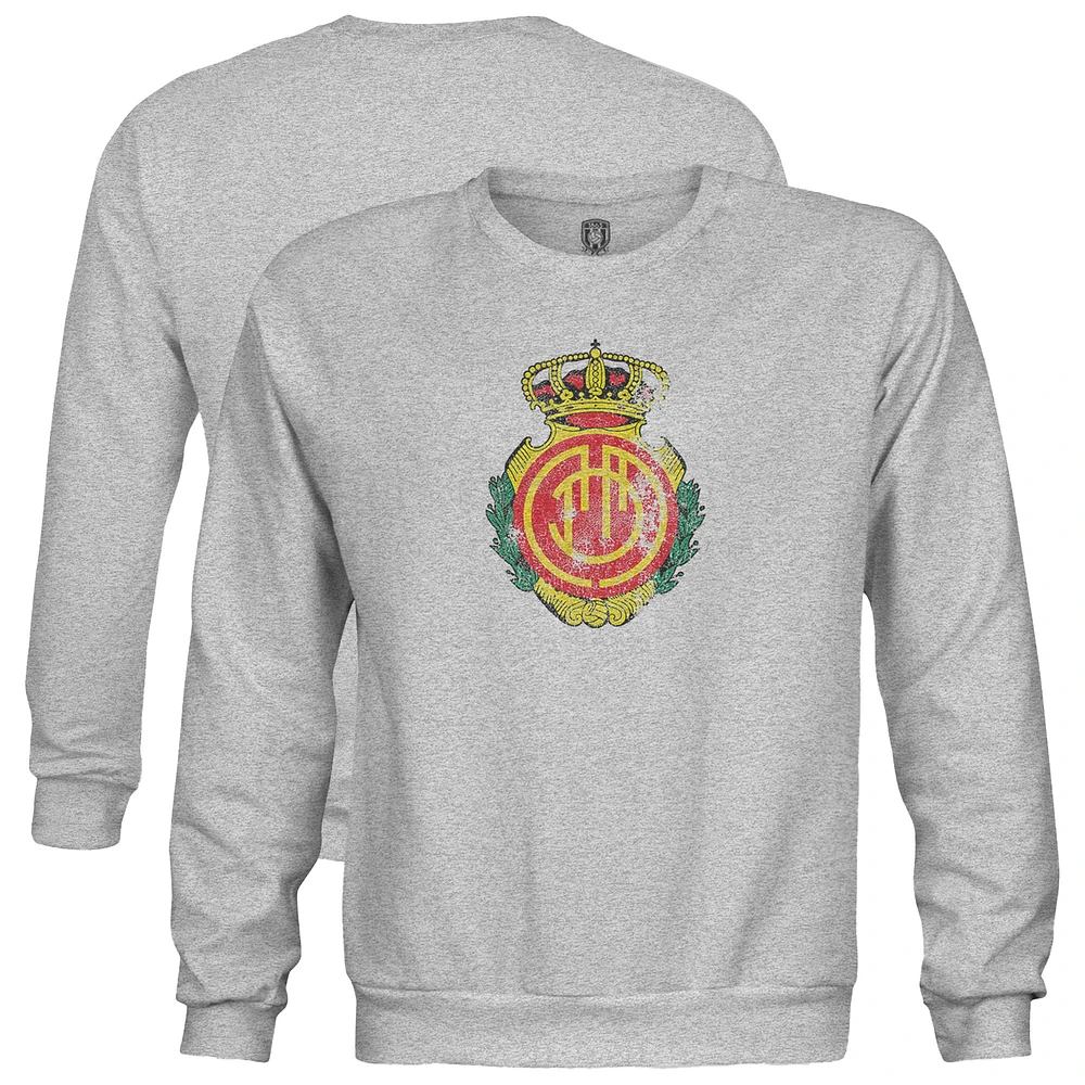 Youth 1863FC Heather Gray RCD Mallorca Color Badge Crewneck Sweatshirt