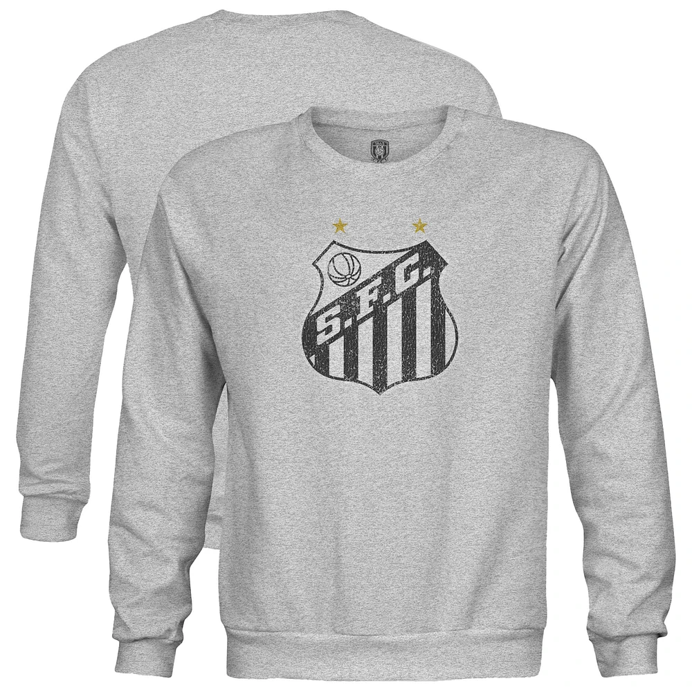 Youth 1863FC Heather Gray Santos FC Color Badge Crewneck Sweatshirt