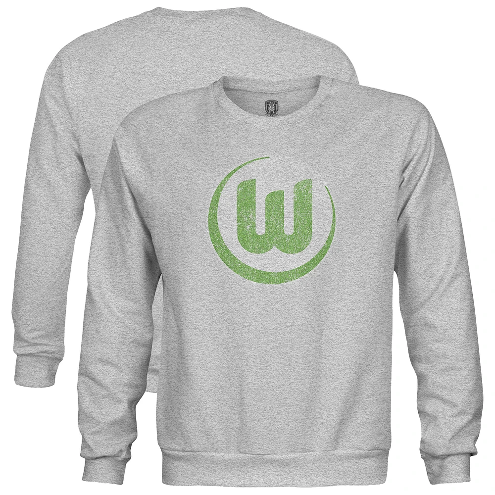 Youth 1863FC Heather Gray VfL Wolfsburg Color Badge Crewneck Sweatshirt