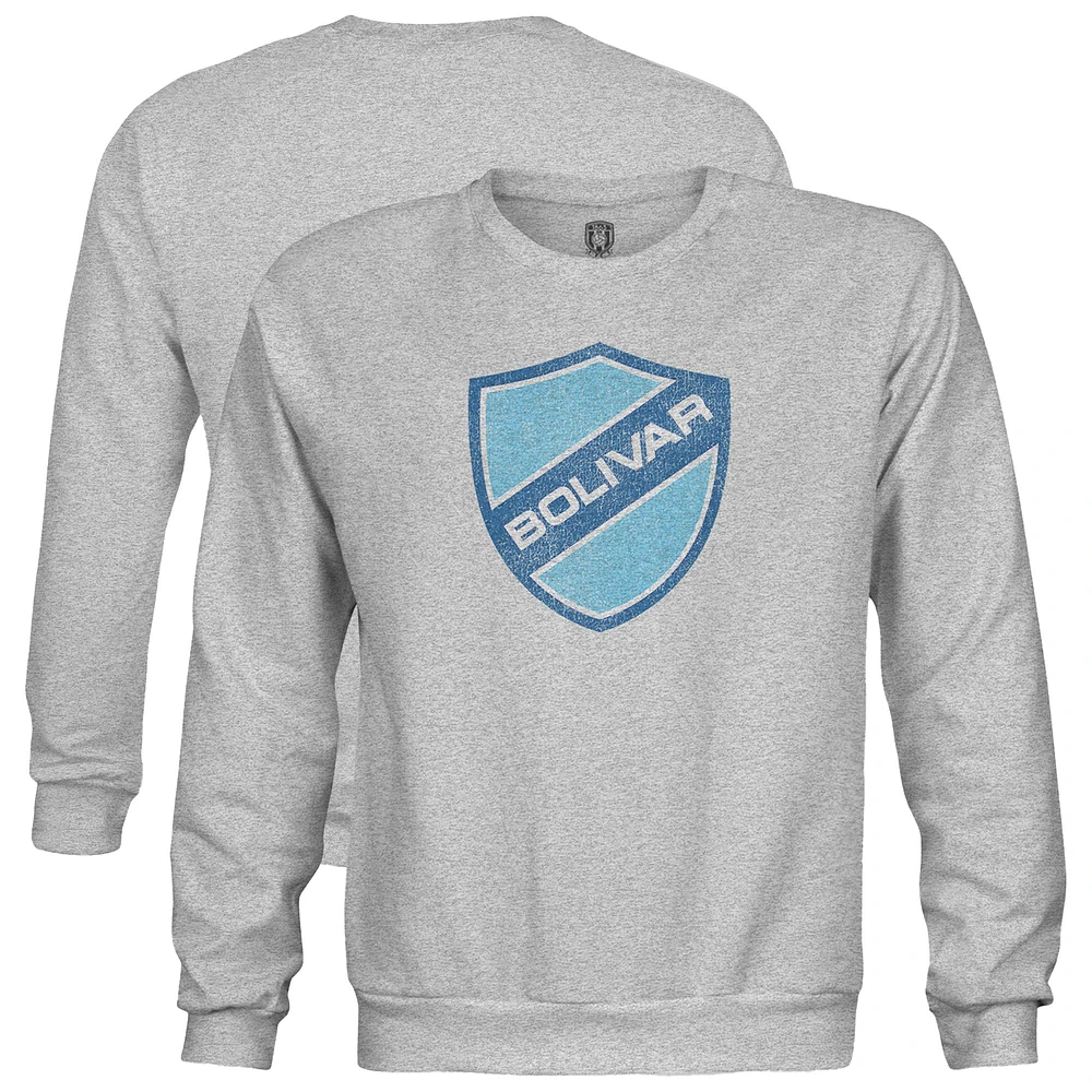 Youth 1863FC Heather Gray Club Bolívar Color Badge Crewneck Sweatshirt