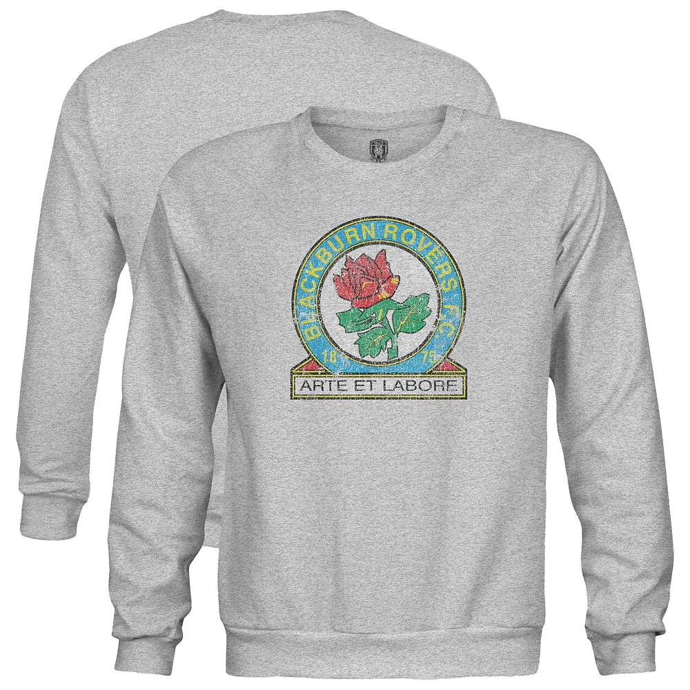 Youth 1863FC Heather Gray Blackburn Rovers Color Badge Crewneck Sweatshirt